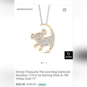 Disney Lion King Gold and Silver Pendant